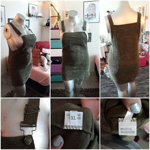 Olive overall dress